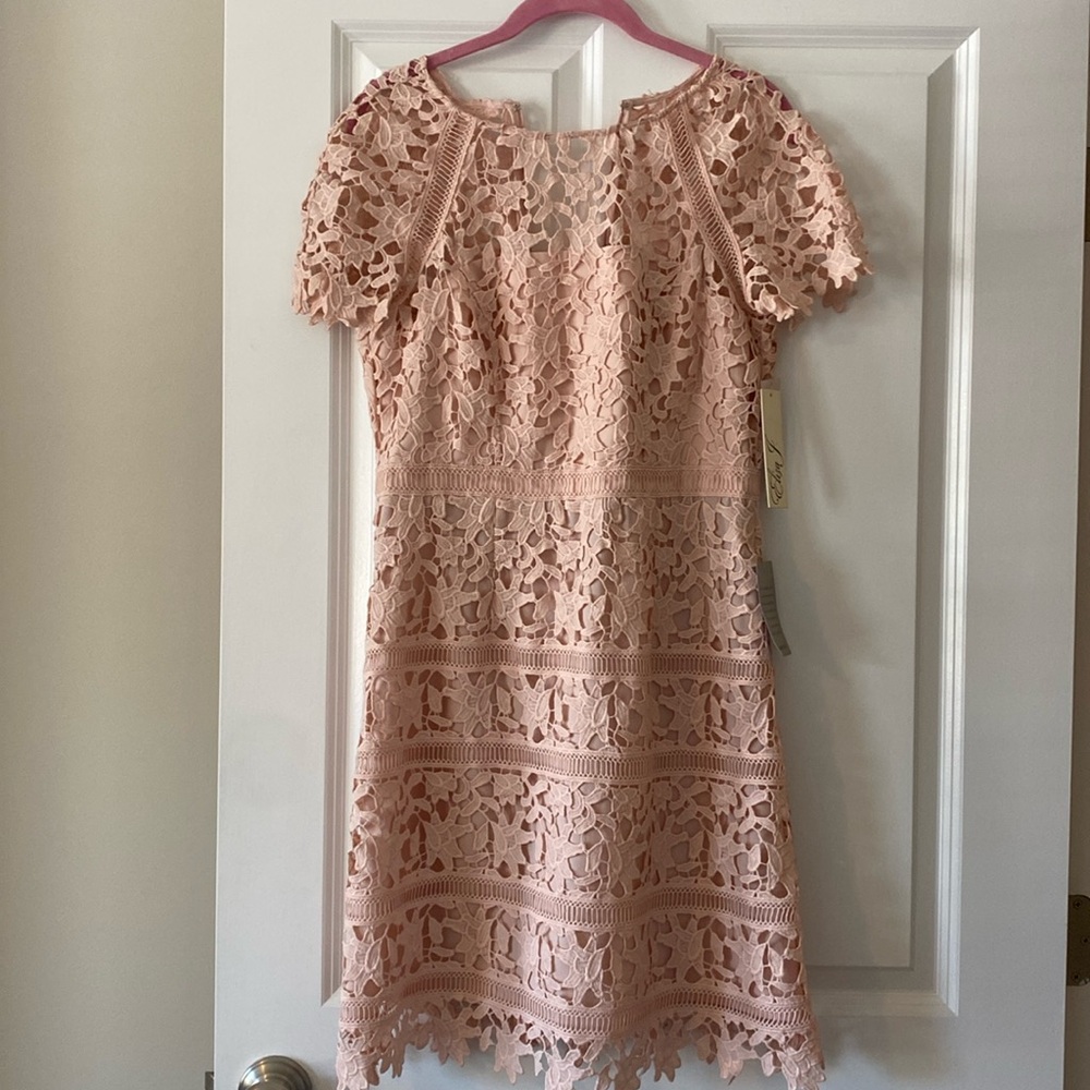 Pale pink dress with lace overlay, size 6
